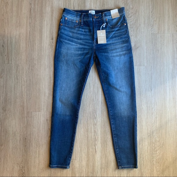 J. Crew 9" High-Rise Toothpick Skinny Jeans in Kent Wash Size 30 - Picture 3 of 8